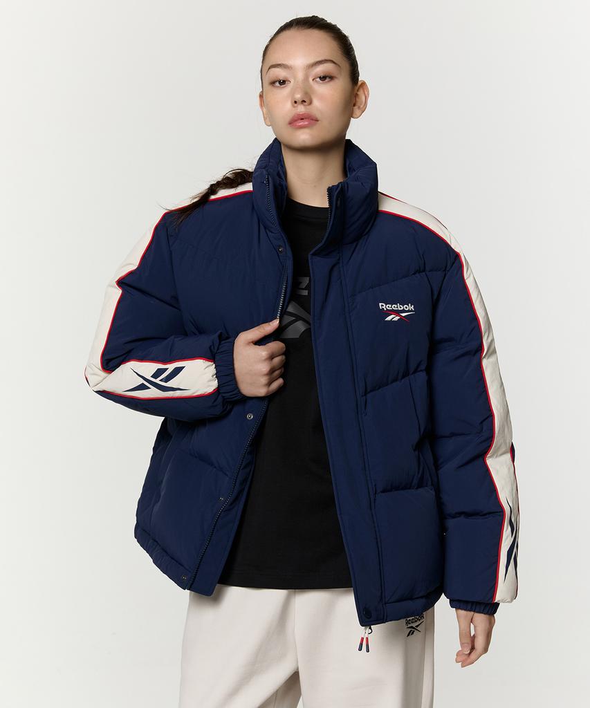 Reebok Классическая стеганая куртка Vector с панелями - Темно-синяя