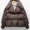 Women's Autumn Winter Arrivals Puffer Jacket Down Jacket Short Length Thickened High-end White Duck Down Turn-down Collar