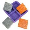4-Cavity Flower Square Silicone Mold