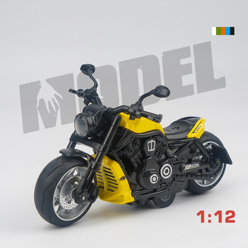 1/12 масштаб мотоцикла, литая под давлением модель игрушки, игрушка с откатом со звуком и светом для детей, коллекция подарков для мальчиков и девочек