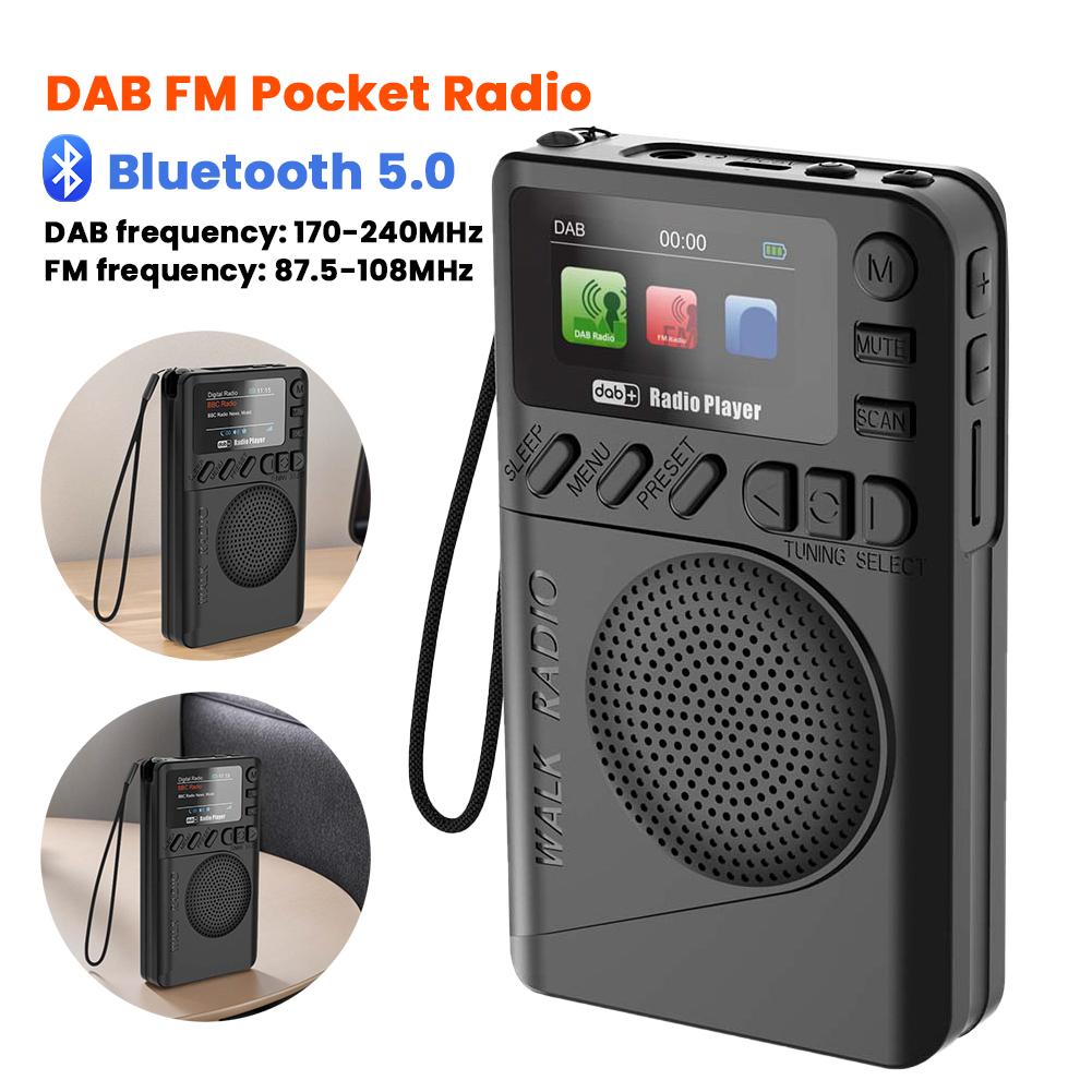 Мини Цифровое Радио DAB FM с разъемом для наушников Цветной Экран Карманное Радио BT5.0 Воспроизведение MP3 Динамик для Бега Спорта
