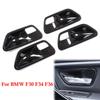 4Pcs Carbon Fiber Car Interior Door Handle Bowl Cover Trim for BMW 3 Series F30 F31 2012-2019
