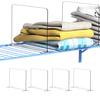 4/6/8 шт. перегородки для полок в шкафу, гладкая поверхность, закругленные края, простая установка, организация шкафа, прозрачные проволочные разделители для полок