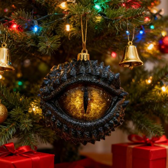 Dragon's Eye Christmas Ornament Mystic Dragon Eye 2D Flat Acrylic Xmas Tree Hanging Ornaments for Fantasy Lovers