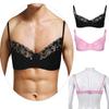 Мужское нижнее белье Sissy, кружевной бюстгальтер без косточек без подкладок, треугольный бюстгальтер с эффектом пуш-ап, кроссдресс, топ, нижнее белье