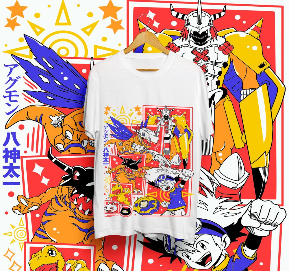 Футболка Agumon Adventure Футболка Veemon Digimon Adventure Omnimon Аниме Все размеры.