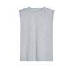 Spring and Summer New Women's Clothing Minimalist round Neck Cotton with Padded Shoulder Washing Effect Sleeveless T-shirt Top 0858203