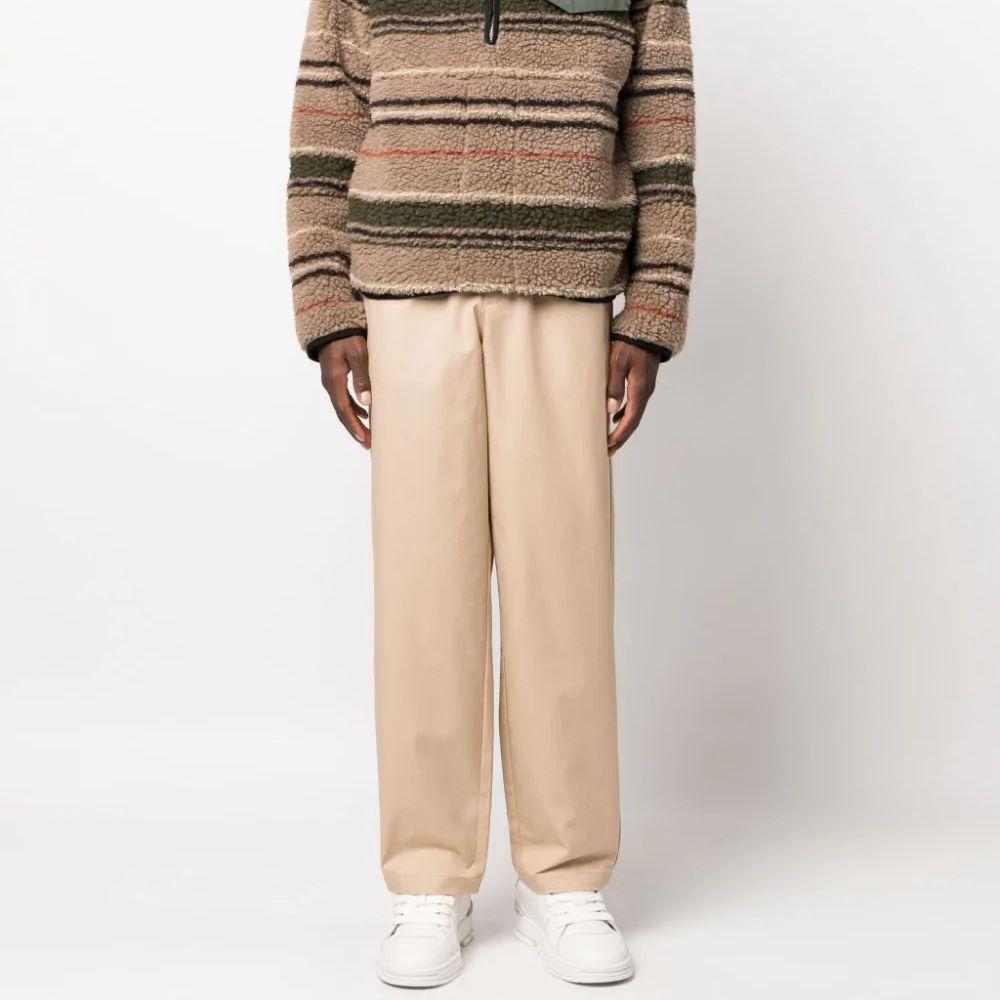 Adidas Оригинальные повседневные брюки с принтом логотипа средней посадки и эластичным поясом, прямые однотонные, мужские брюки цвета фантом-бежевый IR7584