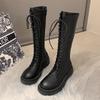 Autumn 2023 New Style Women's Knight Boots In Large Sizes, Thick Bottom, Strap High Boots - Available In Sizes 35-43