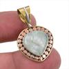 Natural Aquamarine Gemstone 925 Solid Sterling Silver TwoTone Pendant 1.25" H9o58
