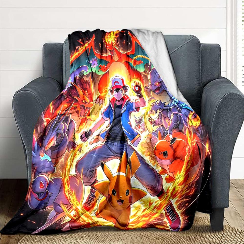 1 шт., Фланелевое одеяло Charizard [Уютное покрывало] Для дивана, кровати, путешествий, кемпинга, гостиной, офиса, дивана, кресла и кровати