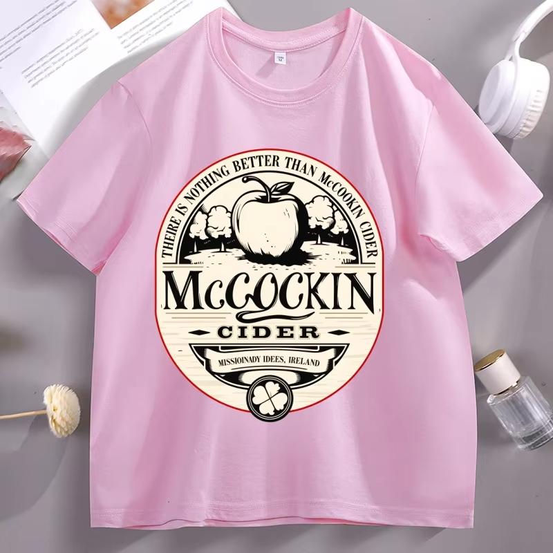 McCockin Cider Unisexs Funny Graphic T Shirts Adult Hilarious Drinking T Shirt Unisex Women Short Sleeve Pritned Tee Shirts