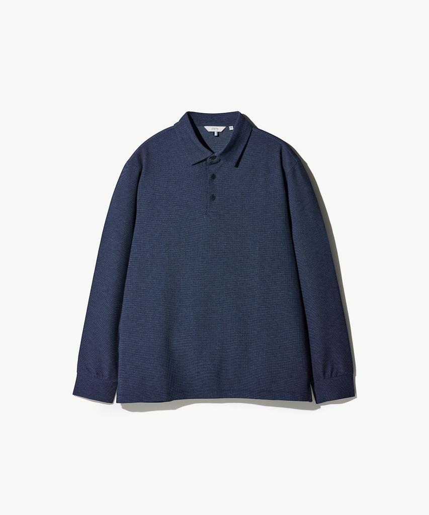 STCO Diems Ripple Knit Collared T-Shirt_Navy (Classic Fit)_Dtsxz05Csn