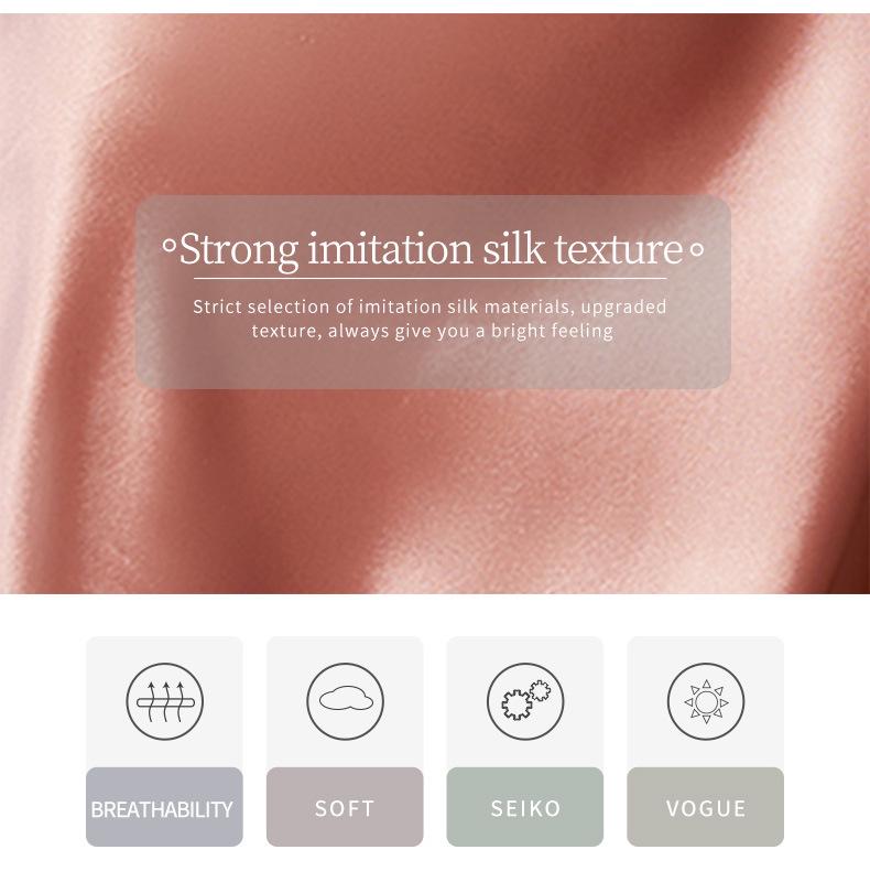 Европейская и американская сексуальная летняя ночная сорочка из ледяного шелка для женщин - Простая, повседневная пижама на бретелях