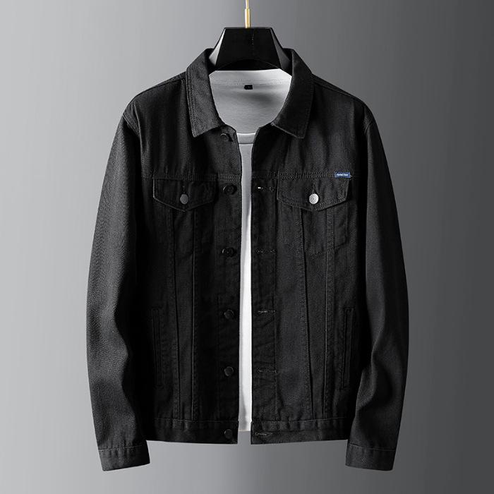 Мужская куртка из выстиранного денима в стиле рабочей одежды - Тяжелая, Хлопковая рубашка с длинным рукавом для осени/зимы