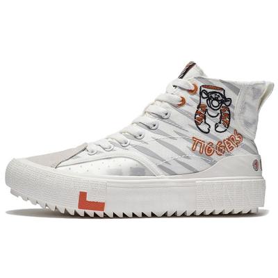 Disney X Li Ning Tigger Collaboration Повседневные высокие кроссовки Женские кроссовки Белые AGCS334-1