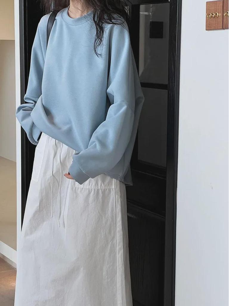 Юбка Luxi Retro 2025 с высокой талией и завязками - новый тонкий прямой дизайн