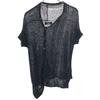Y's Linen Blend Mesh Short Sleeve Acrylic Knit Cardigan 2 Black Men's Used