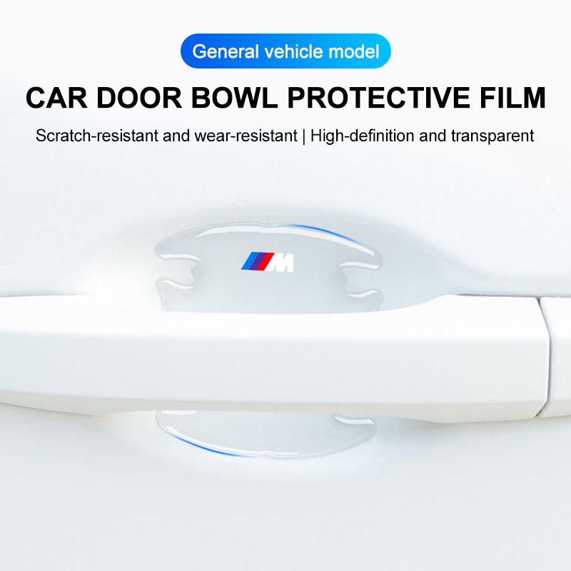 4PCS Transparent M LOGO Car Door Anti-collision Protector Bumper Strip Sticker For BMW X7 X3 X4 X5 X6 3 4 5 6 7 Series Z4 M M3 M5 M6 E38 E39 E46 E53