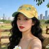 Cotton Floral Baseball Cap Letter Embroidered Streetwear Hats Casual Peaked Cap  For Women Girls