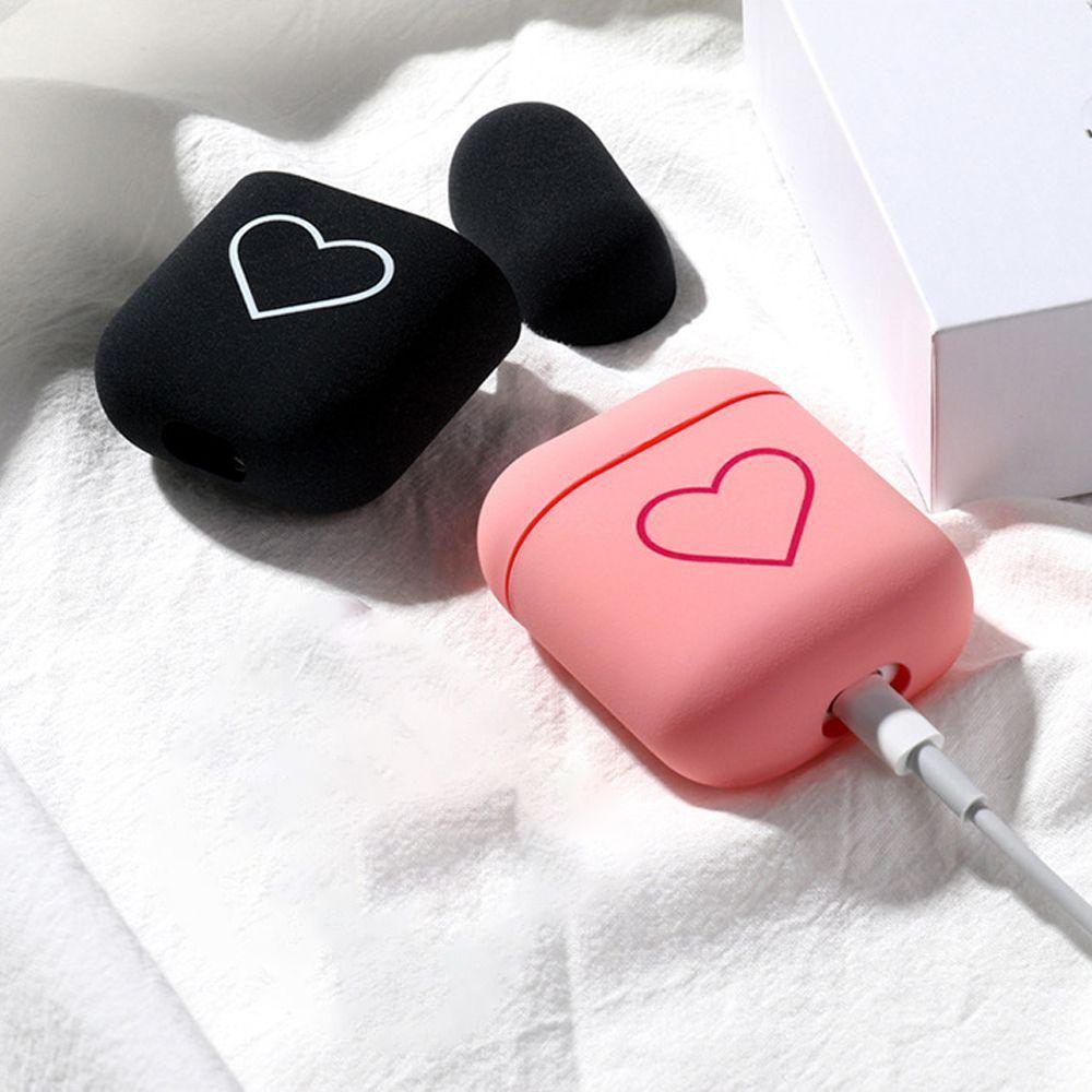 Love Heart Couples Case Cute Heart Earphone Case Cute Design Protective Cover  Earphone Accessories
