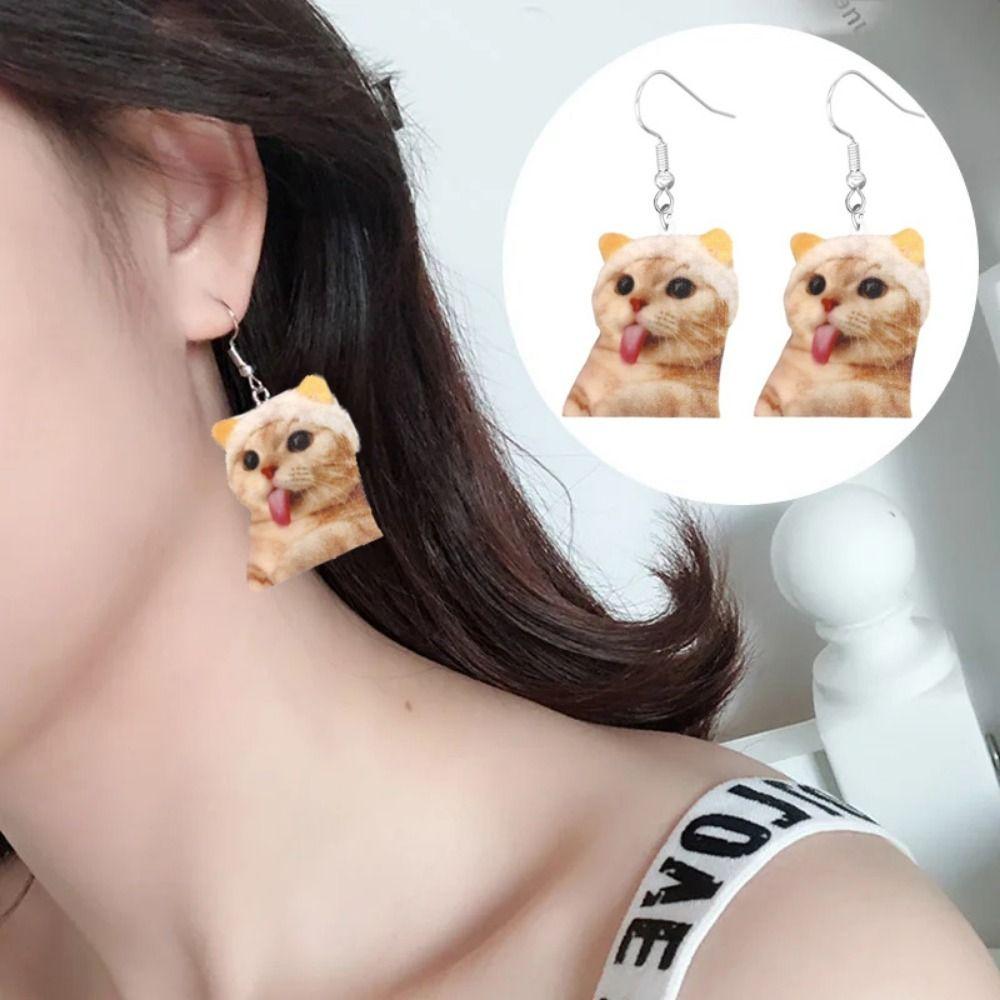  Серьги-подвески в виде забавного хомяка, серьги-подвески в виде коровьей мускулатуры, акриловые серьги в виде животных для повседневной носки