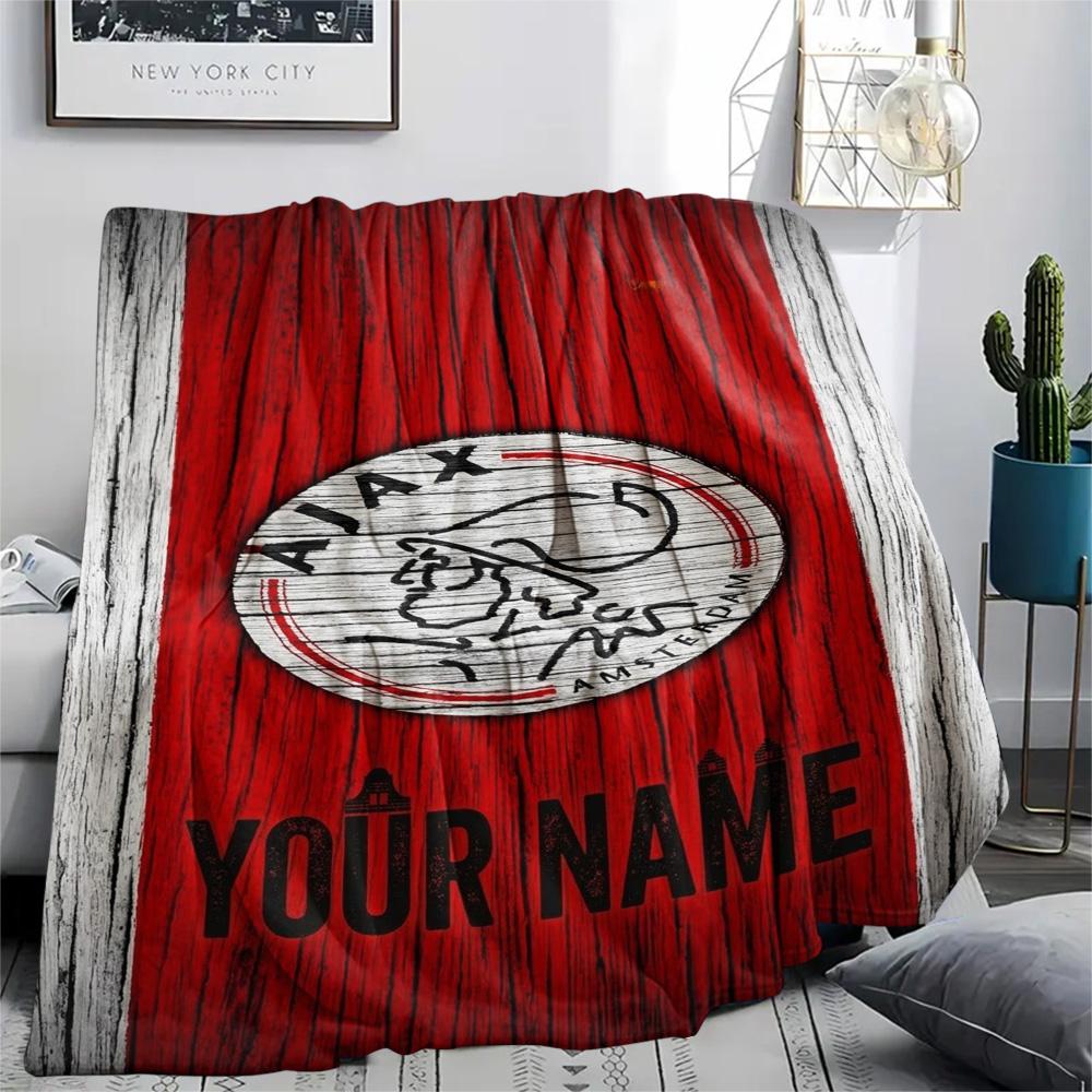 1PC Ajax Fan Gear Custom Name Patterned Flannel Blanket Suitable For All Seasons For Home Decor Warmth And Comfort Gifts Holiday Present