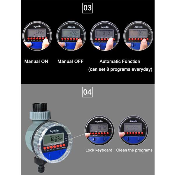 Автоматический таймер полива с ЖК-дисплеем, электронный домашний садовый шаровой клапан, таймер воды для контроллера полива сада