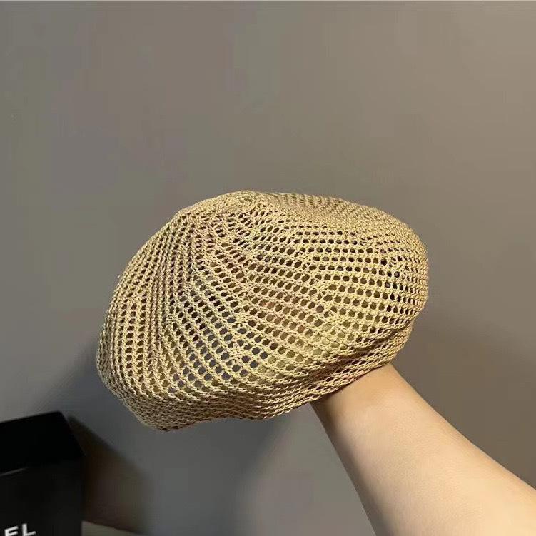 Summer Empty Breathable Black Temperament Beret Ladies Casual Painter Hat Beret