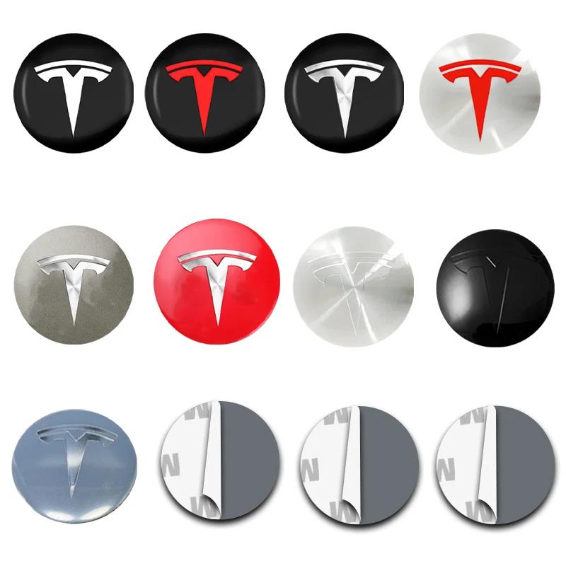 GEWT6 4pcs 56mm Tesla Hub Cap Center Cap Logo High Quality Sticker for Tesla Model 3 Y S X Personalized Car Sticker Car Accessories