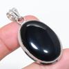 Black Onyx Gemstone 925 Sterling Silver Jewelry Pendant 1.97"