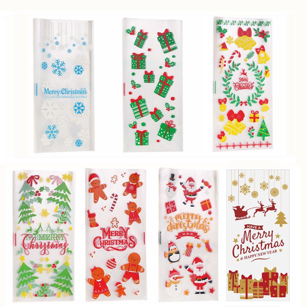 Santa Claus Snow Bell Tree Cookie Packing Candy Cellophane Bag Christmas Gift Bags Baking Packaging