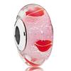 925 Sterling Silver Charm Shimmering Radiant Effervesence Heart Wavy Fancy Murano Glass Bead Fit Popular Bracelet Jewelry