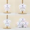 Dog Bowknot Plush Keychain Toy Pendant Stuffed Doll Cartoon Bag Decorations
