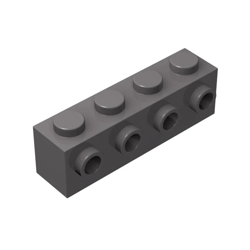 100 шт. MOC Частицы 30414 Кирпич Модифицированный 1 x 4 со штырьками сбоку Строительные блоки DIY Совместимые Сборные Высокотехнологичные Игрушки