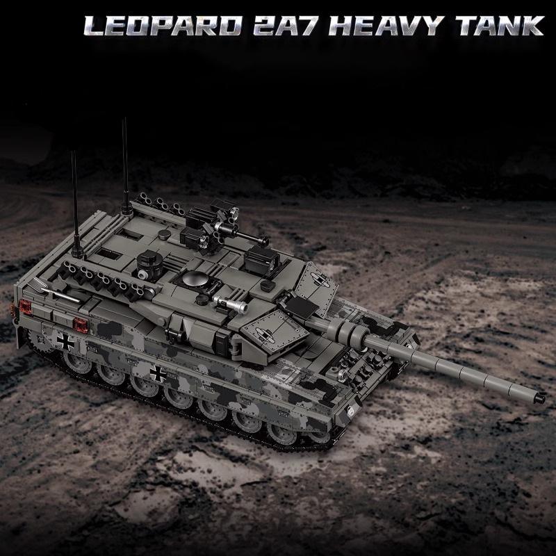 Military WW2 Leopard 2A7 Heavy Tank Building Blocks Technical Merkava Main Battle Tank Army Weapons Bricks Toy For Children Gift
