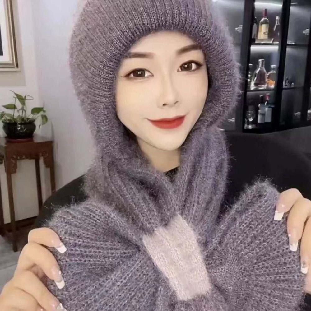 Осенне-зимний вязаный шарф-шапка женский шарф с капюшоном модные накидки шарф-шапка