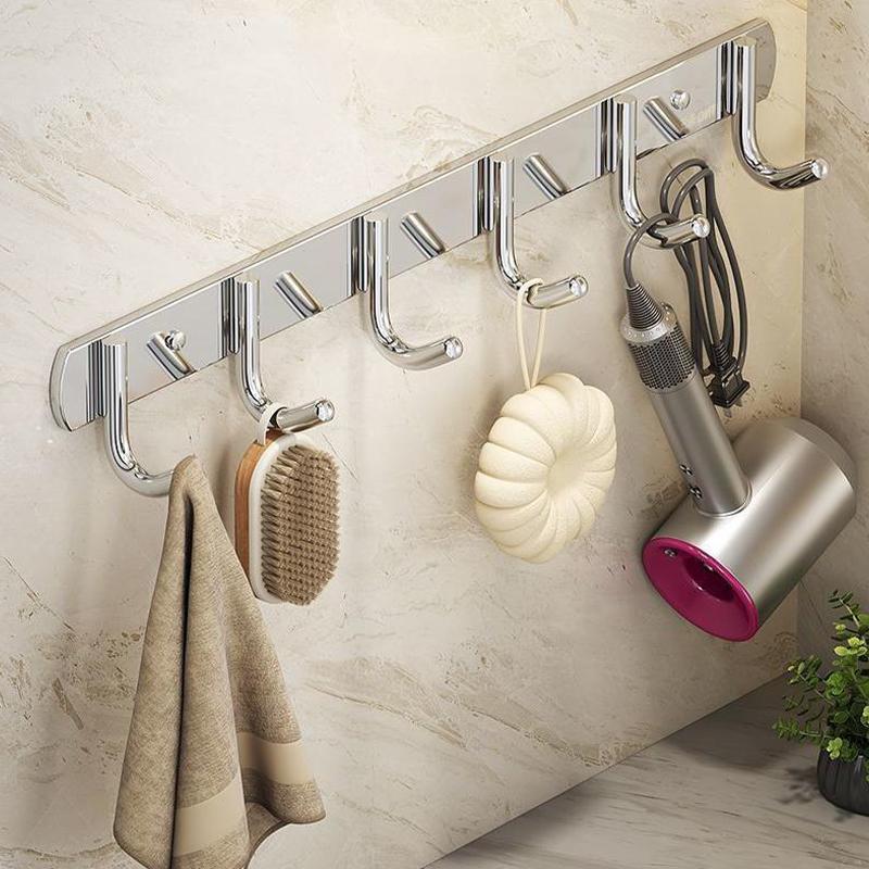 Stainless Steel No-Drill Bathroom Strong Adhesive Clothes Hanger Hook