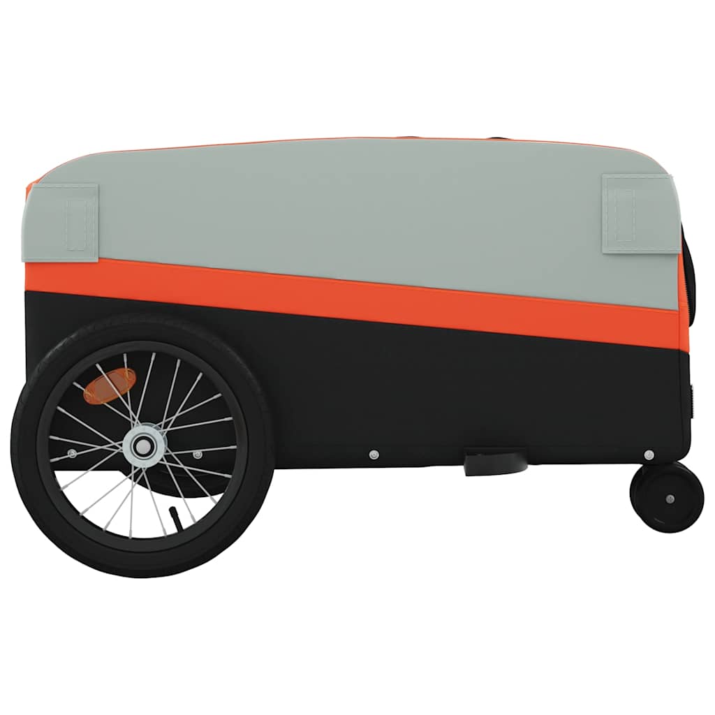 Vidaxl Przyczepka Rowerowa, Czarno-Pomarańczowa, 45 Kg, Żelazo