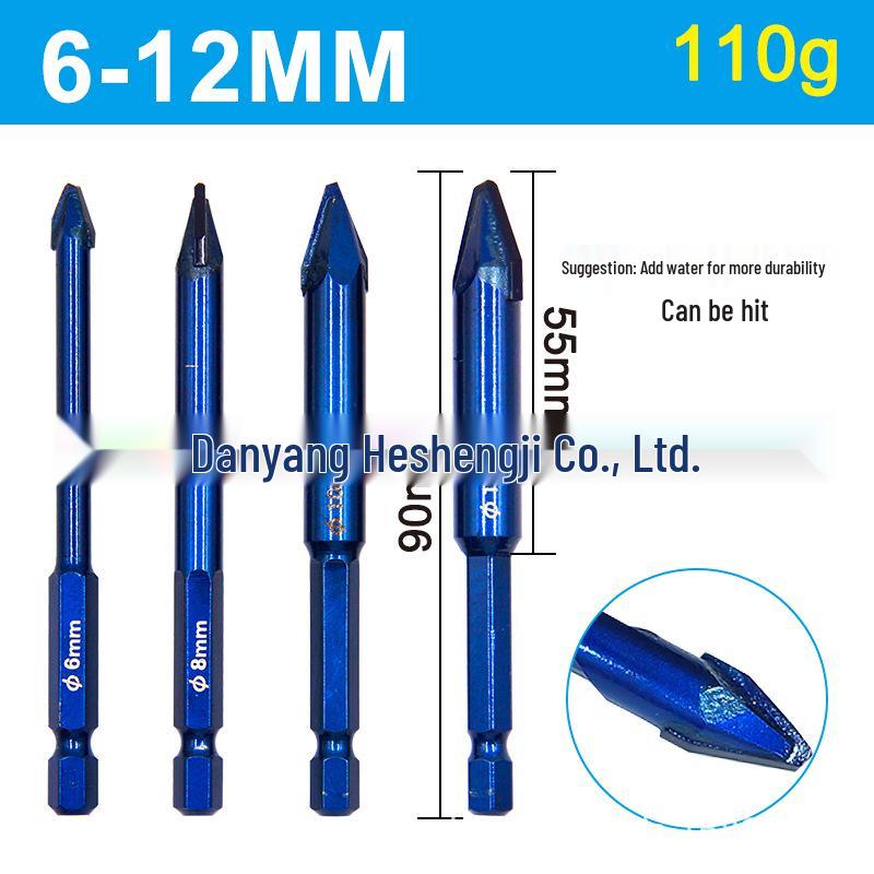 Многофункциональное сухое сверло с шестигранным хвостовиком для керамики, камня и фарфора