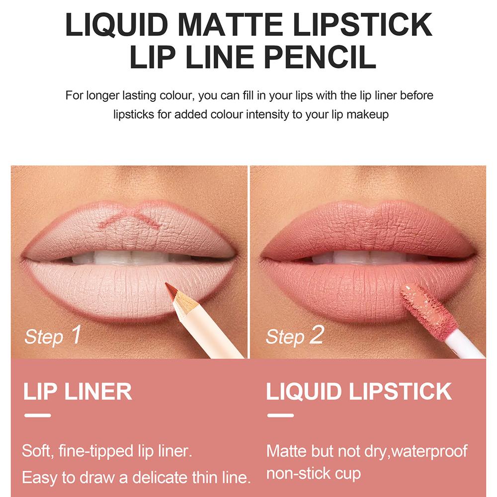 HANDAIYAN Набор блесков для губ для губ, водостойкая матовая жидкая помада-карандаш, сексуальный красный стойкий карандаш для губ, косметика для макияжа