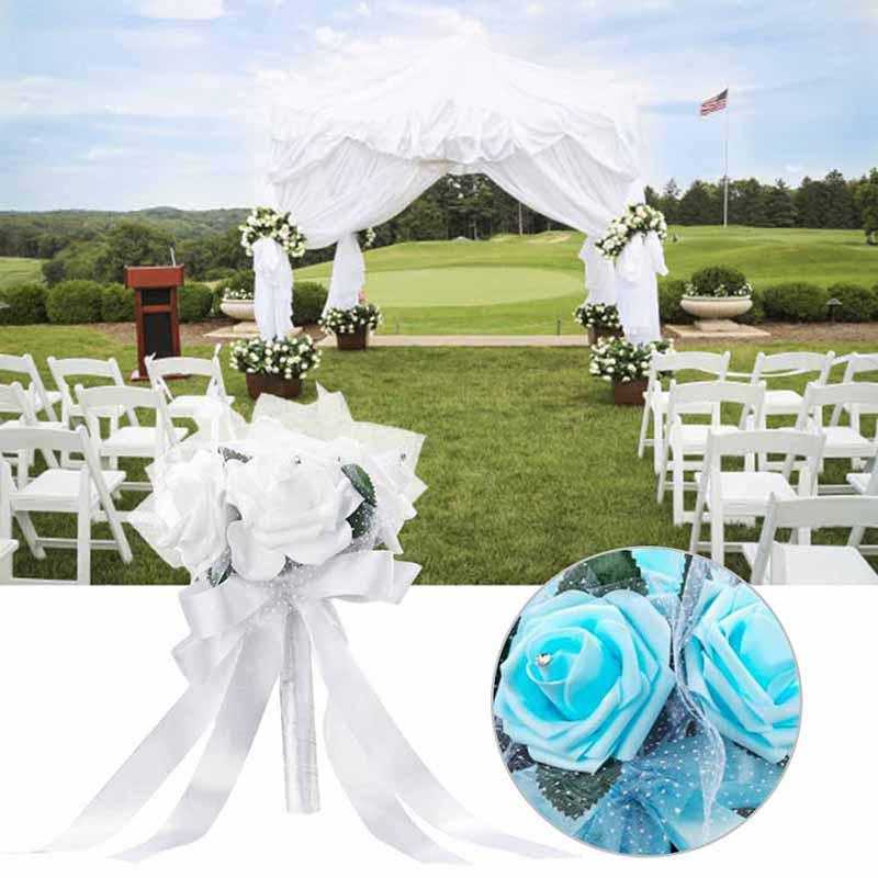 Букет невесты, держащий цветок, искусственная роза, шелковый букет, украшение для подружки невесты