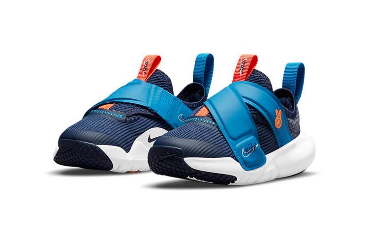 Nike Flex Advance Застежка-липучка Низкие Беговые Кроссовки Сине-Оранжевые Для Младенцев И Малышей DB3539-400
