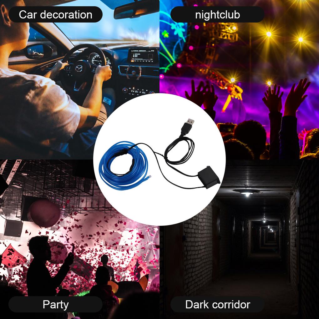 Светодиодная лента Лампа Свет Свечение Плоский край EL Провод Нить Лента Веревка Трубка