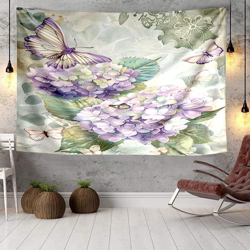 Golden Lily Bloom Tapestry Room Decoration Wall Hanging for Living Room Bedroom, dormitory, Birthday and Christmas gifts
