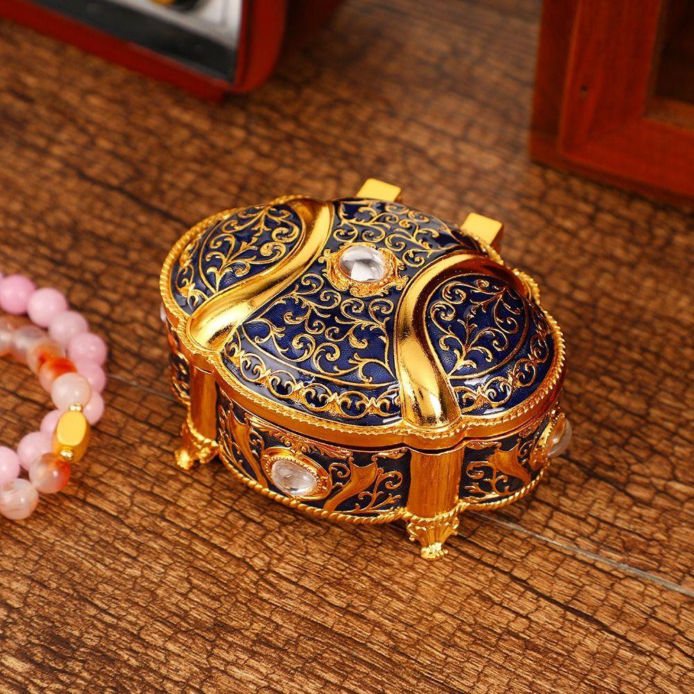 Oval Shape Jewelry Organizer Relief Design Jewelry Storage Case Jewelry Box Jewelry Storage