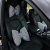 Houndstooth Bow Car Headrest Neck Pillow & Waist Pillow Set - Cute Car Interior Accessories for Women