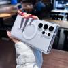 Для Magsafe Магнитный Прозрачный Чехол для Беспроводной Зарядки для Samsung Galaxy S24 S22 S23 Ultra Plus Прозрачный Ударопрочный ПК Бампер
