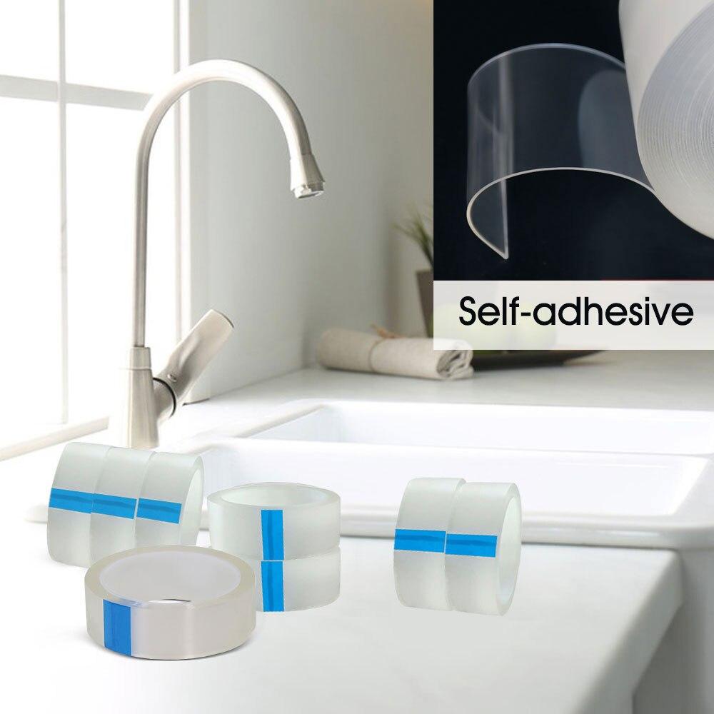 Водонепроницаемая самоклеящаяся лента для мойки кухни, водонепроницаемая прозрачная нанолента от плесени, прочная клейкая лента для бассейна