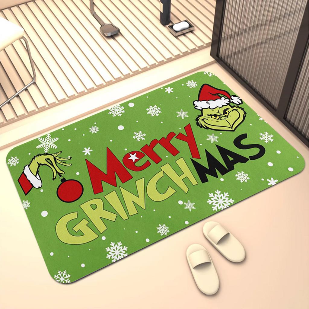 Веселый Рождественский коврик для ванной, коврик для ванной комнаты для детей, нескользящий, впитывающий, моющийся, прикроватный коврик, декор для спальни, коврик для входной двери в комнату